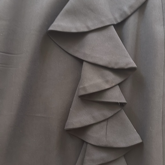 L.A.M.B. Navy Pencil Skirt With Cascade Ruffle - Picture 3 of 7